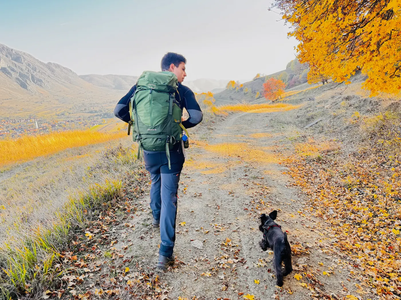 Rareș on a mountain trail in autumn